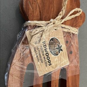 Redwood South Pacific Red Wooden Salad Hands - Red